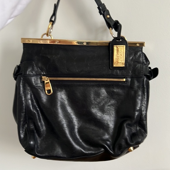 Badgley Mischka designer black handbag with additional long strap. - Picture 2 of 6
